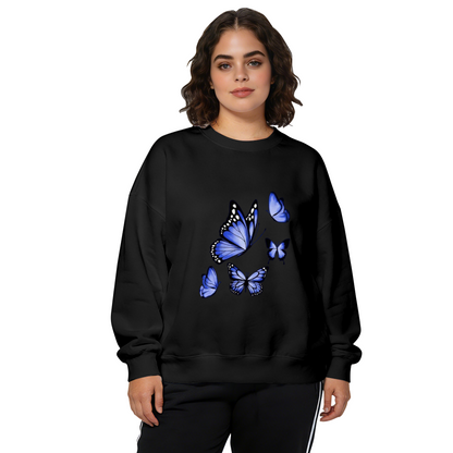 Dreamy Blue Butterfly Stylish Crewneck Sweatshirt