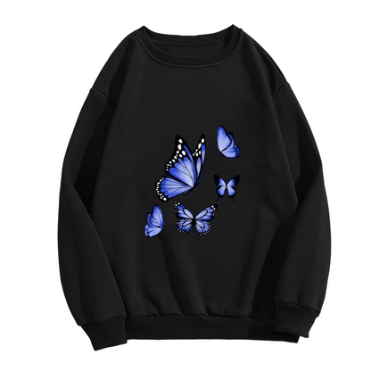 Dreamy Blue Butterfly Stylish Crewneck Sweatshirt