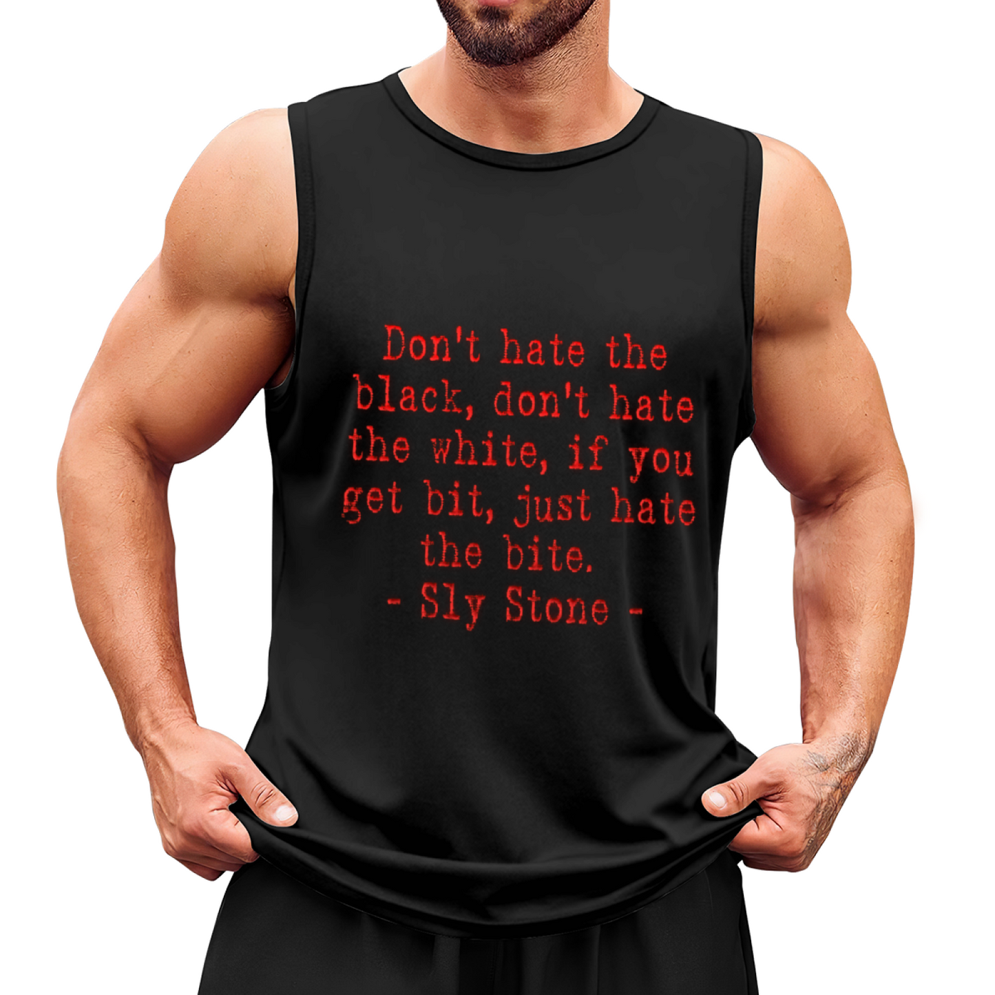 Sly Stone Quote Text Print Tank Top Unisex Cotton Sleeveless T-Shirt Casual Summer Streetwear Vest Multiple Colors