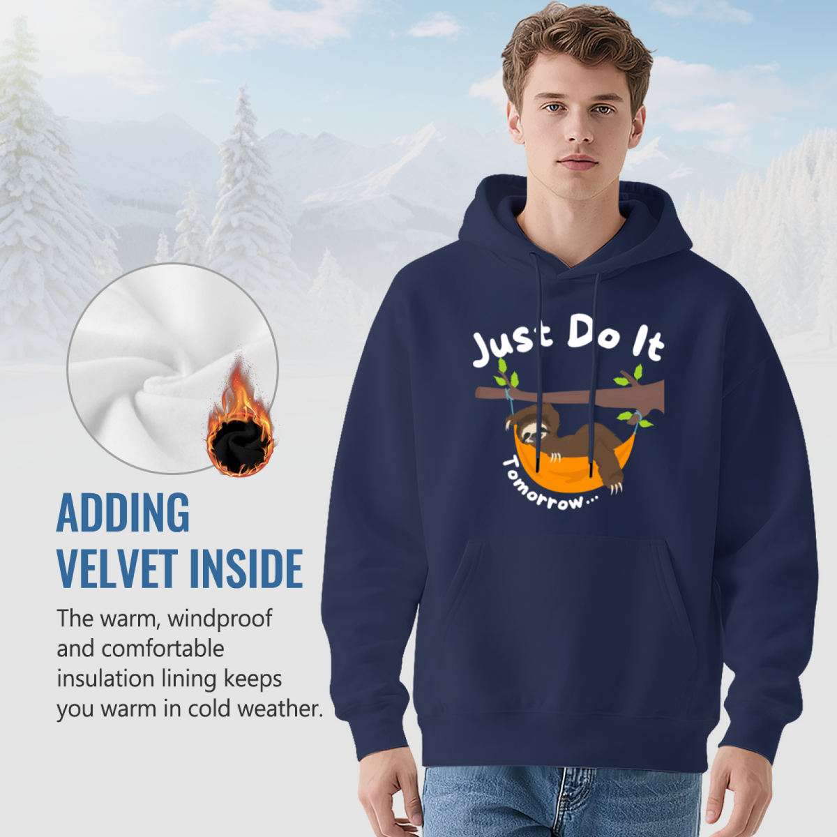 Just Do It Tomorrow Sloth Funny Lazy Comfort Hoodie, Unisex Humorous Top