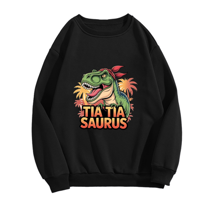 Tia Tia Saurus Cool Dinosaur Cartoon Crewneck Sweatshirt
