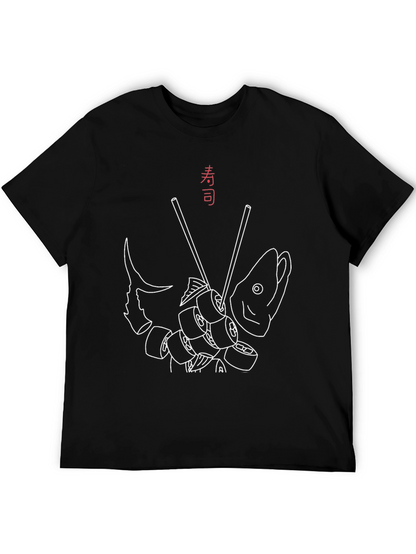 Sushi Fish Graphic Tee - Japanese Food Art T-Shirt