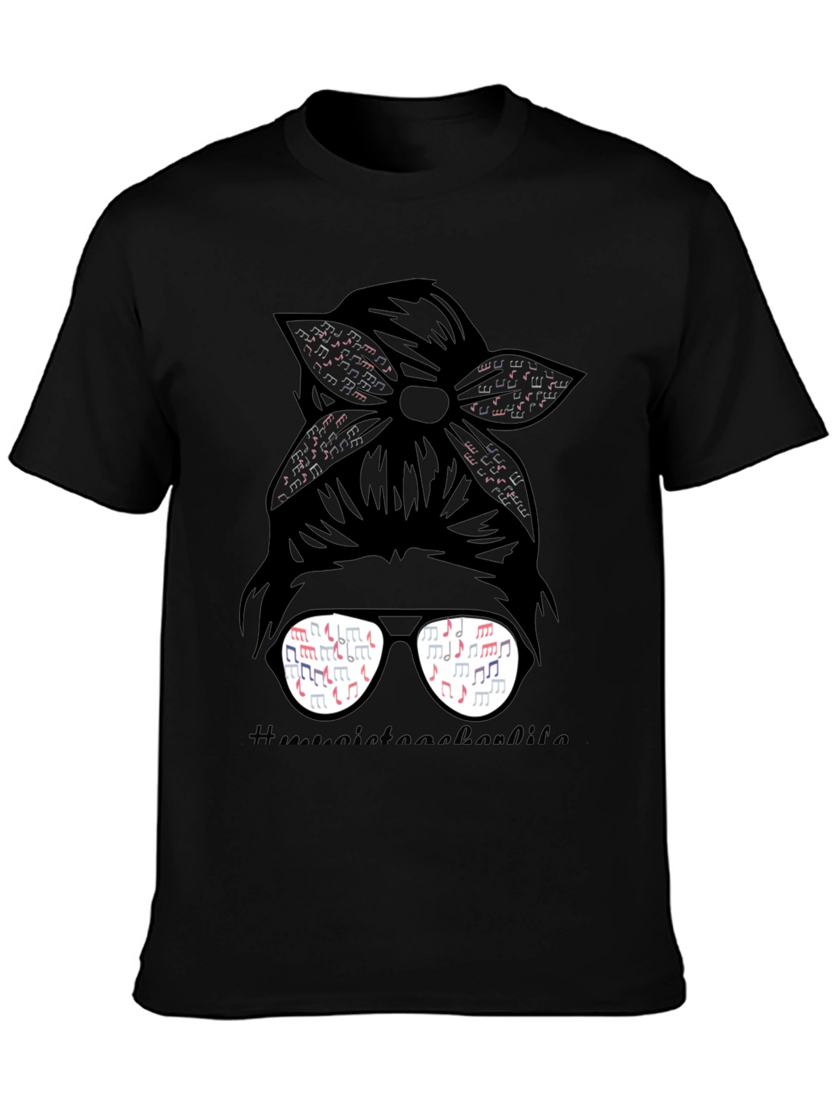 Music Teacher Messy Bun T-Shirt