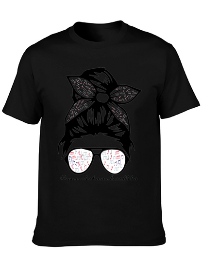 Music Teacher Messy Bun T-Shirt