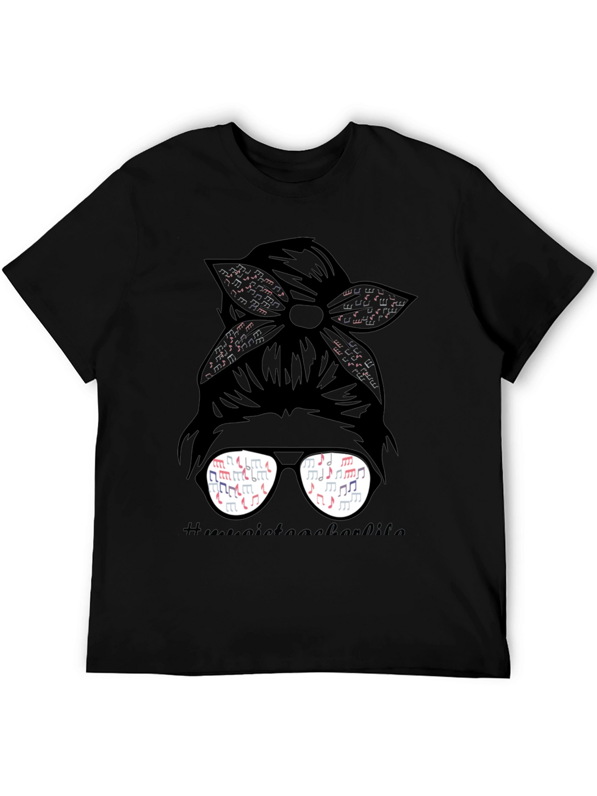 Music Teacher Messy Bun T-Shirt