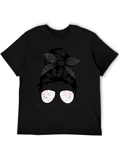 Music Teacher Messy Bun T-Shirt