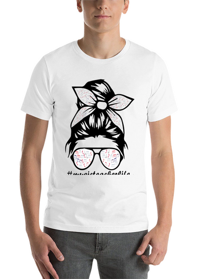 Music Teacher Messy Bun T-Shirt