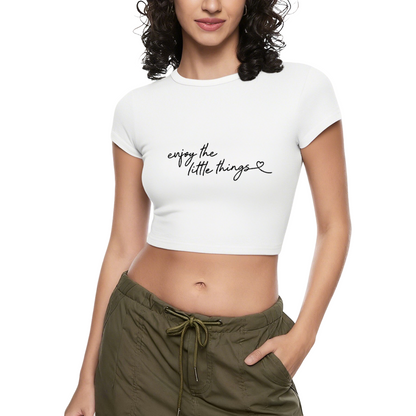 Enjoy The Little Things Soft Grey Letter Crop Top