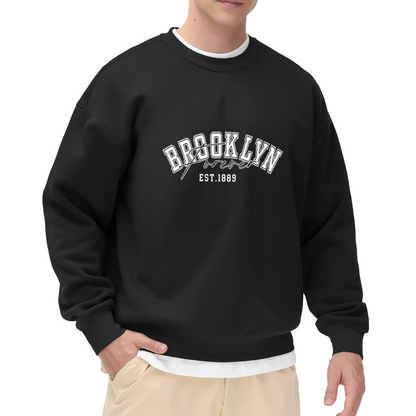 Vintage Brooklyn Forever EST.1889 College Black Crewneck Sweatshirt
