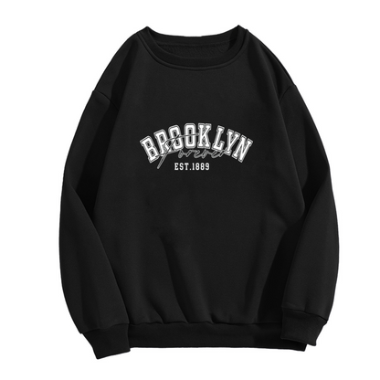 Vintage Brooklyn Forever EST.1889 College Black Crewneck Sweatshirt