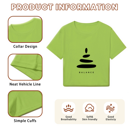 Balance Stack Stone Calm Lime Crop Top