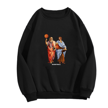Funny Ancient Philosophers Playing Basketball Crewneck Sweatshirt