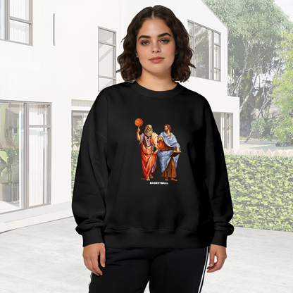 Funny Ancient Philosophers Playing Basketball Crewneck Sweatshirt