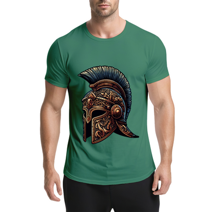 Ornate Ancient Spartan Warrior Helmet Vintage Print T-Shirt