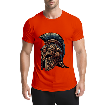 Ornate Ancient Spartan Warrior Helmet Vintage Print T-Shirt