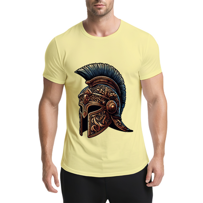 Ornate Ancient Spartan Warrior Helmet Vintage Print T-Shirt