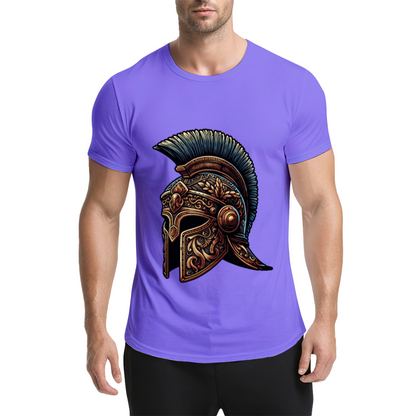 Ornate Ancient Spartan Warrior Helmet Vintage Print T-Shirt