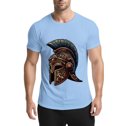 Ornate Ancient Spartan Warrior Helmet Vintage Print T-Shirt