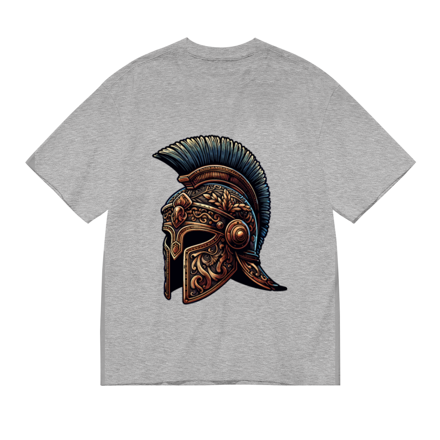 Ornate Ancient Spartan Warrior Helmet Vintage Print T-Shirt