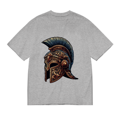 Ornate Ancient Spartan Warrior Helmet Vintage Print T-Shirt