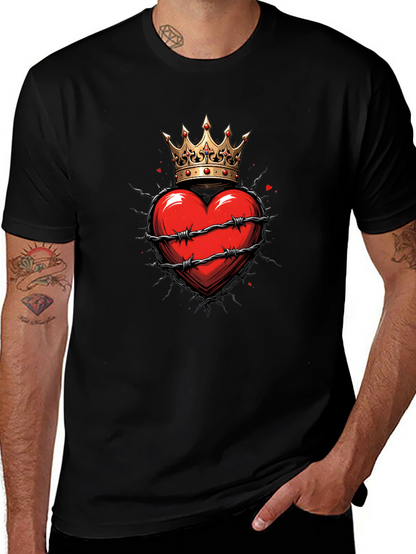Crowned Heart Graphic Tee - Edgy Style