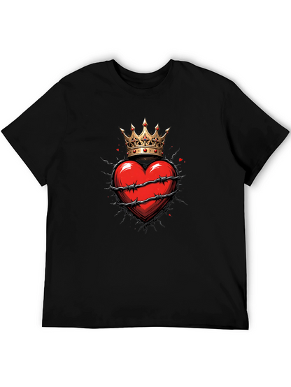 Crowned Heart Graphic Tee - Edgy Style