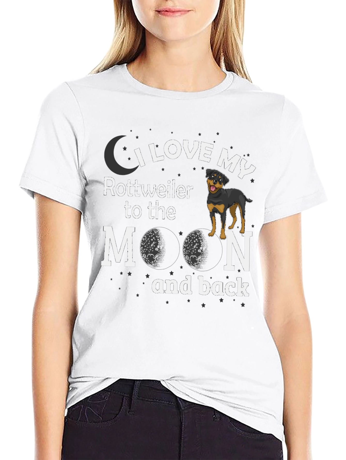I Love My Rottweiler to the Moon T-Shirt