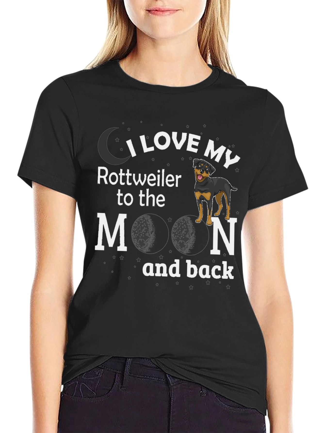I Love My Rottweiler to the Moon T-Shirt
