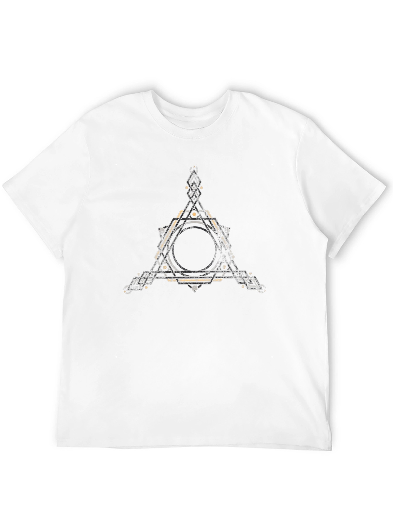 Geometric Triangle Graphic Black T-Shirt