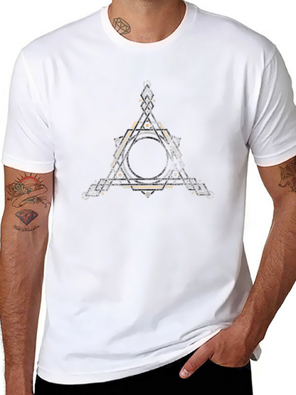 Geometric Triangle Graphic Black T-Shirt