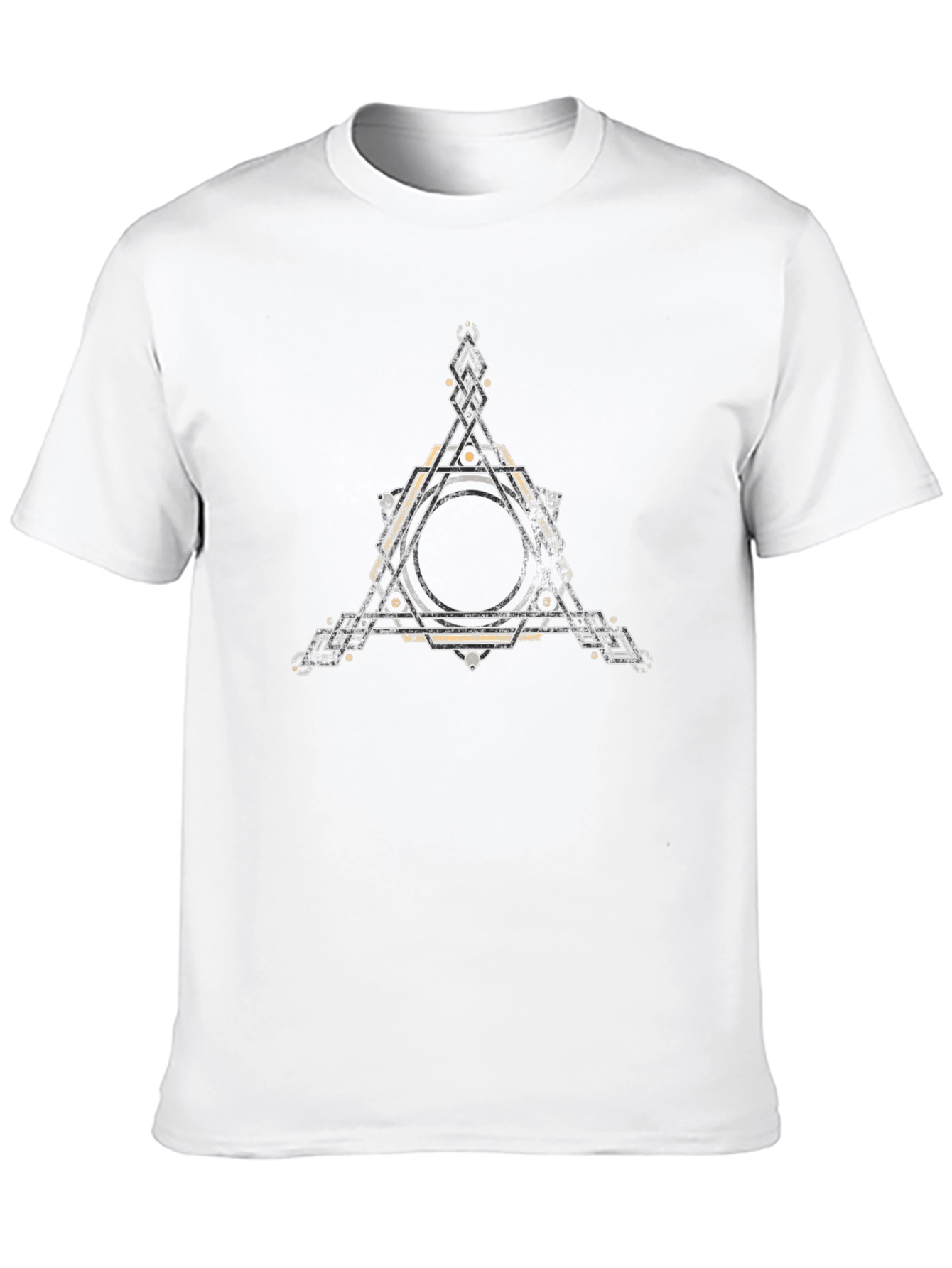 Geometric Triangle Graphic Black T-Shirt