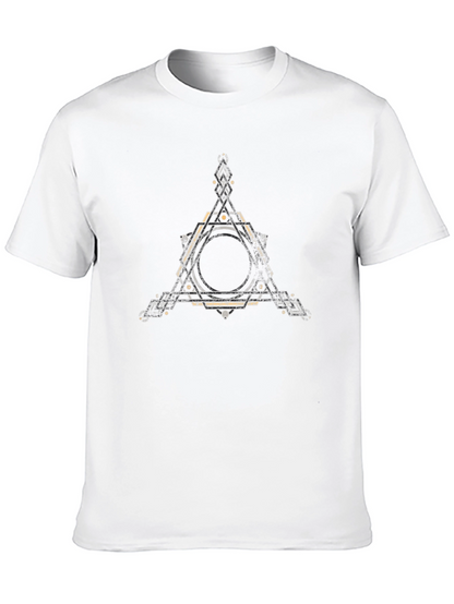 Geometric Triangle Graphic Black T-Shirt