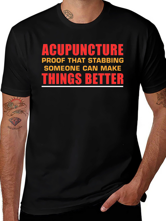 Acupuncture Stabbing T-Shirt - Funny Graphic Tee
