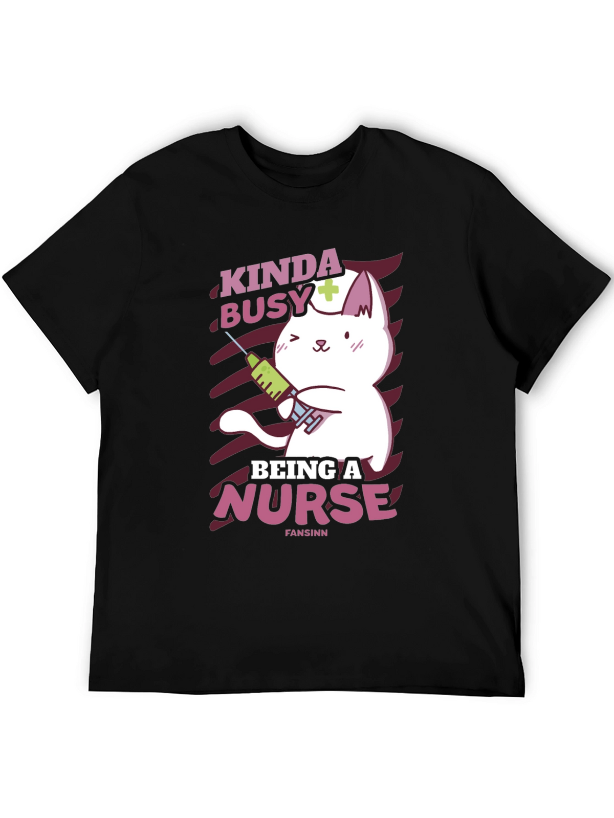 Kinda Busy Being a Nurse Funny Cat T-Shirt