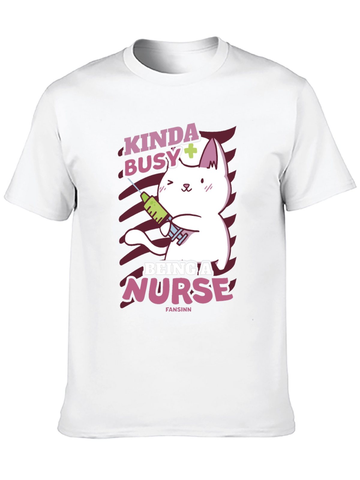 Kinda Busy Being a Nurse Funny Cat T-Shirt