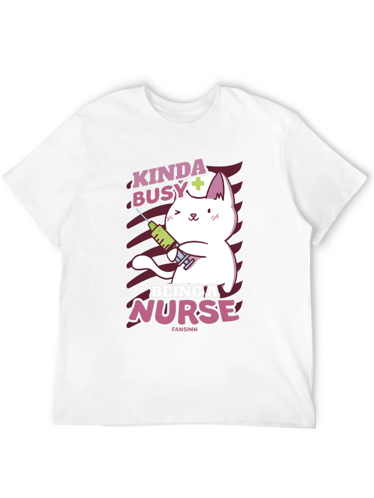 Kinda Busy Being a Nurse Funny Cat T-Shirt