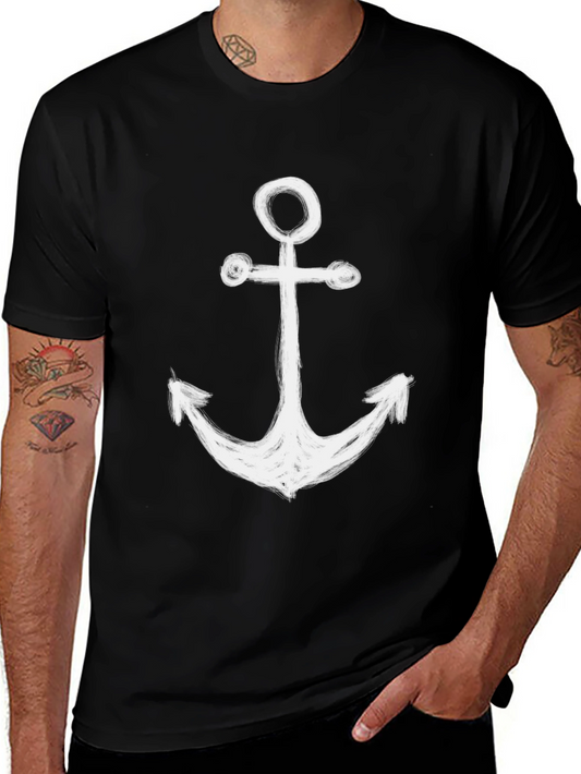 Anchor Graphic Print Black T-Shirt