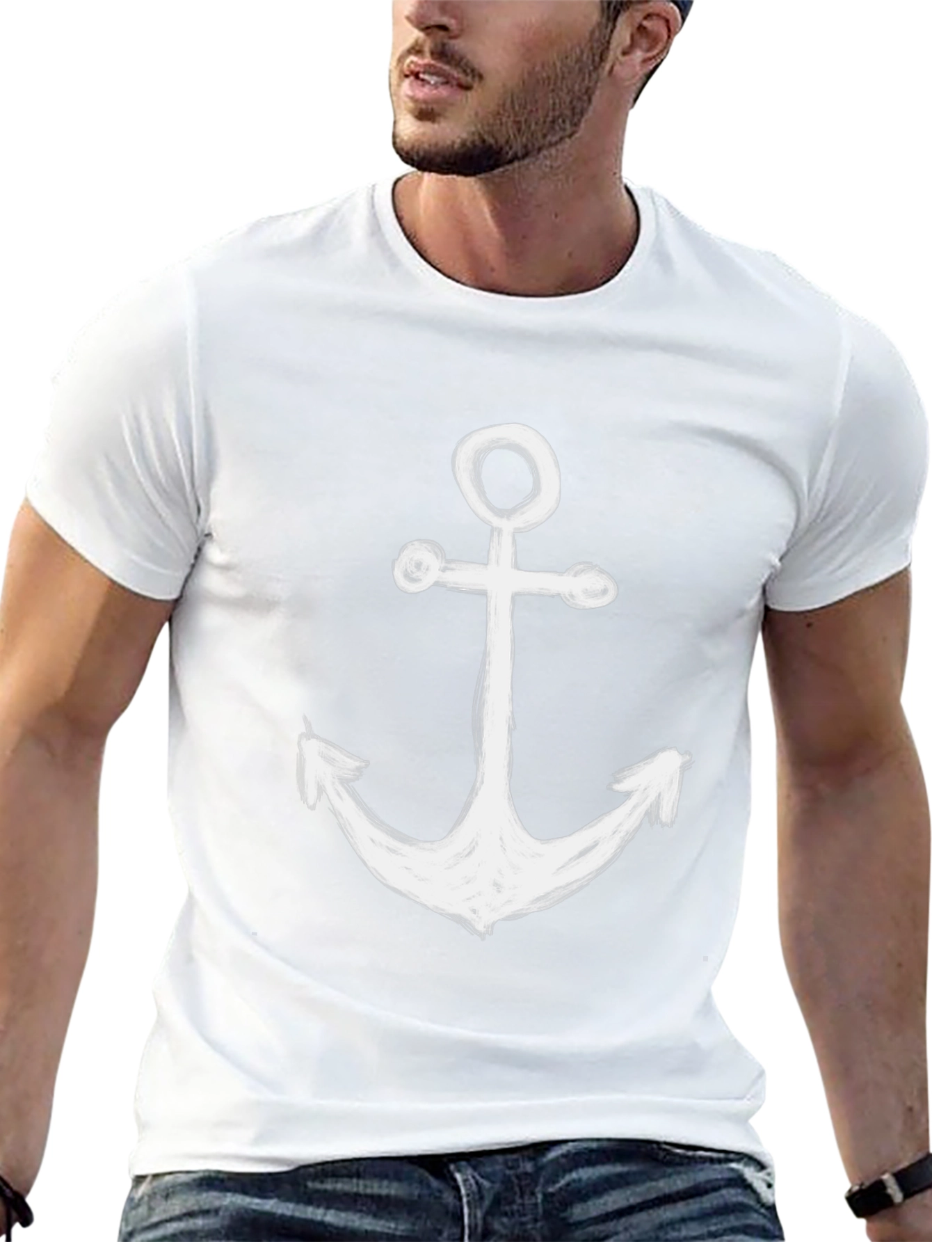 Anchor Graphic Print Black T-Shirt