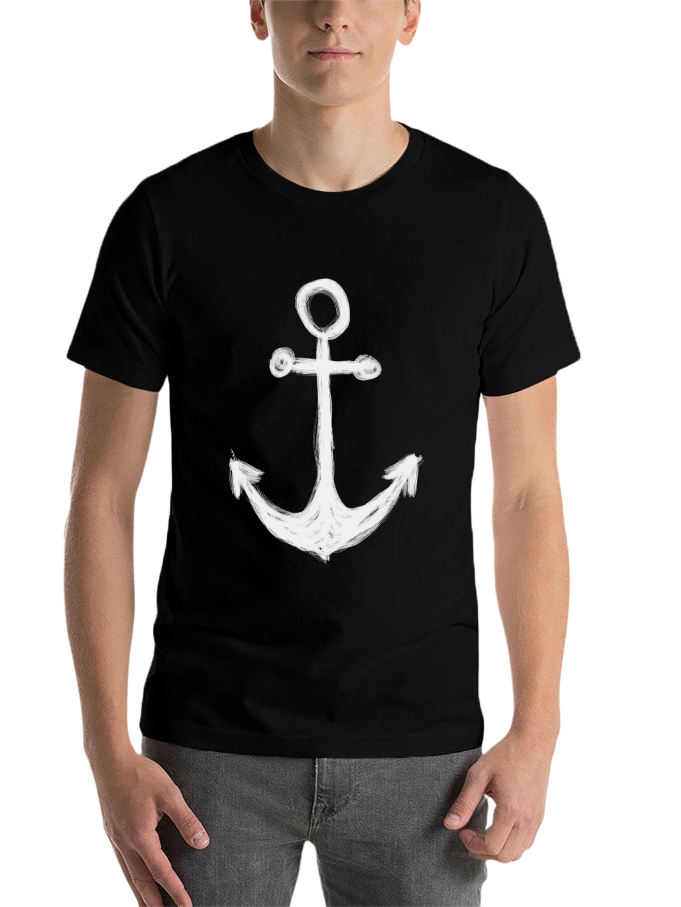 Anchor Graphic Print Black T-Shirt