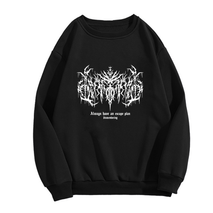 Black Metal Gothic Text Dark Aesthetic Crewneck Sweatshirt