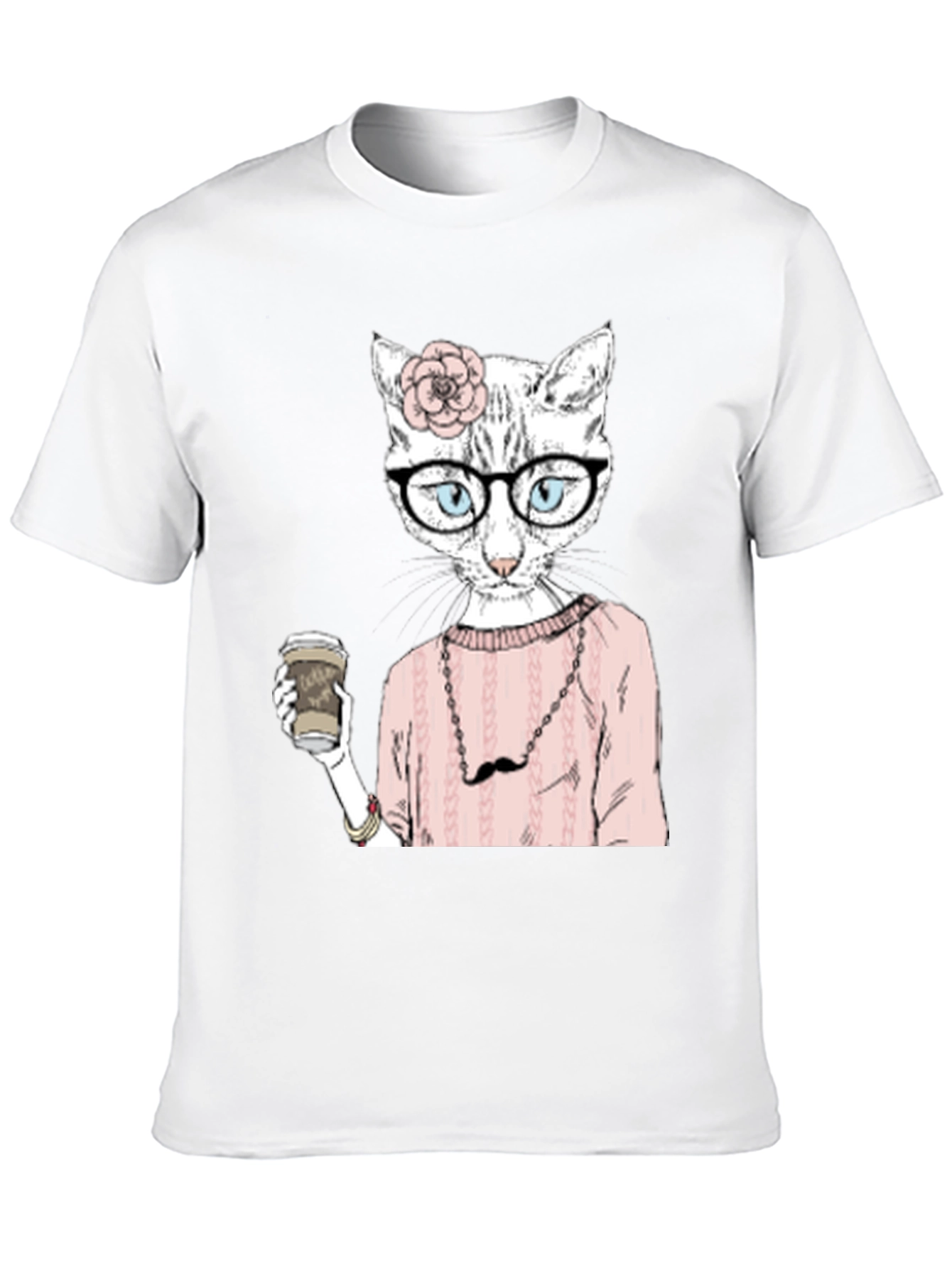 Hipster Cat Coffee Lover T-Shirt
