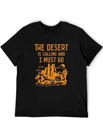 Desert Calling Graphic Tee - Black Cotton T-Shirt
