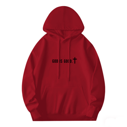 God Is Good Cross Faith?Inspired Red Hoodie