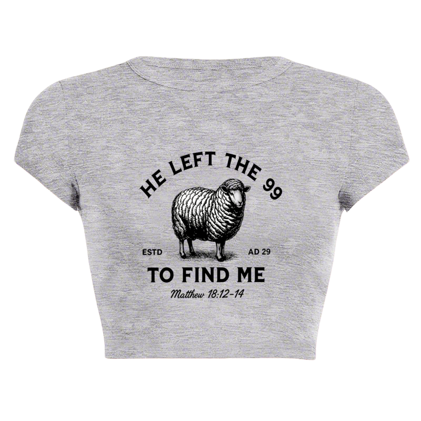He Left The 99 Sheep Vintage Faith Graphic Crop Top