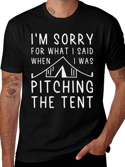 Funny Camping T-Shirt - Pitching the Tent