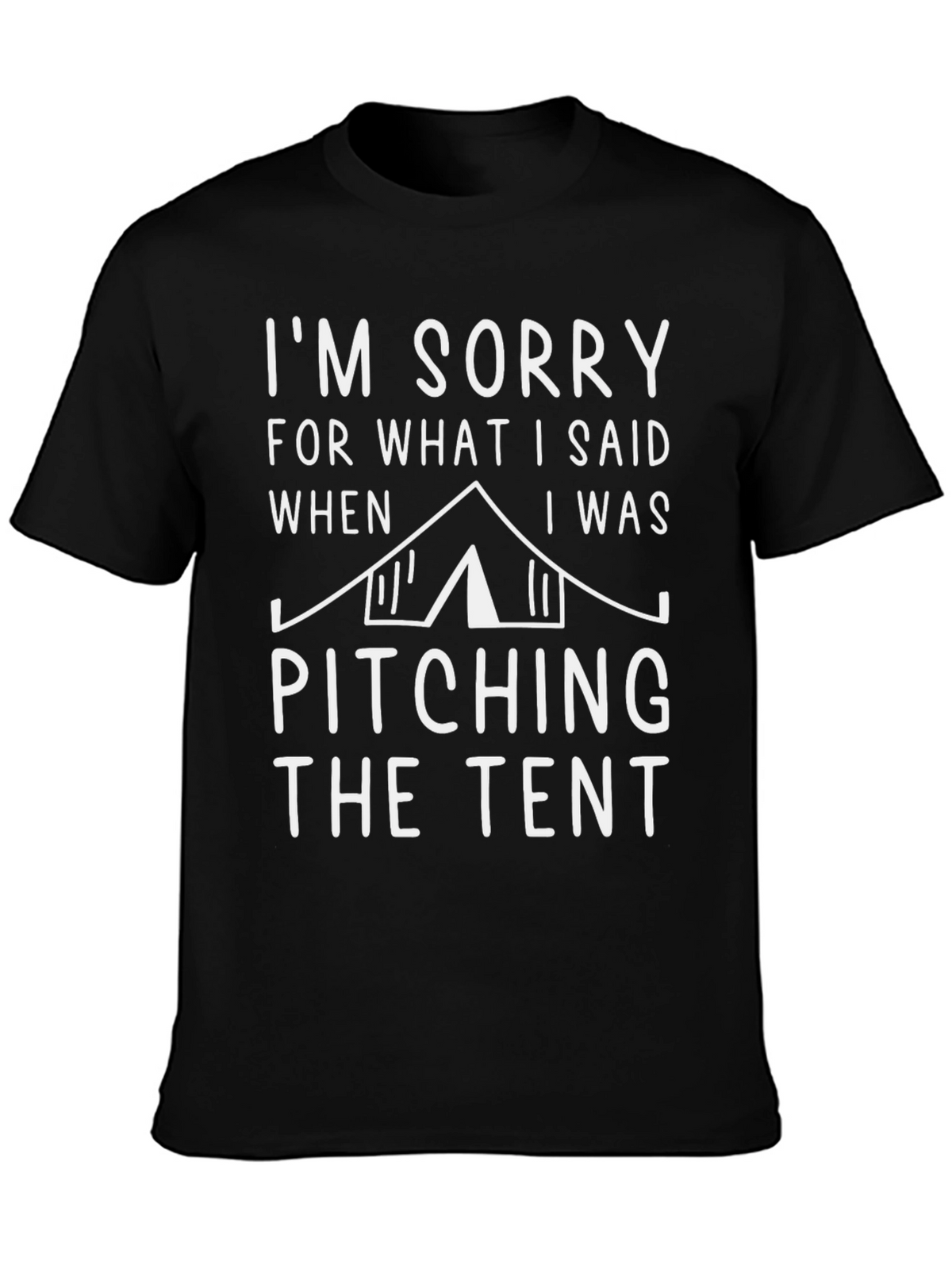 Funny Camping T-Shirt - Pitching the Tent