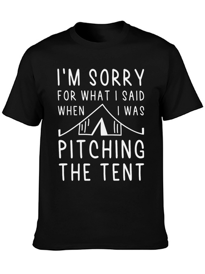 Funny Camping T-Shirt - Pitching the Tent