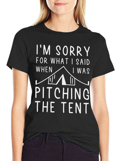 Funny Camping T-Shirt - Pitching the Tent