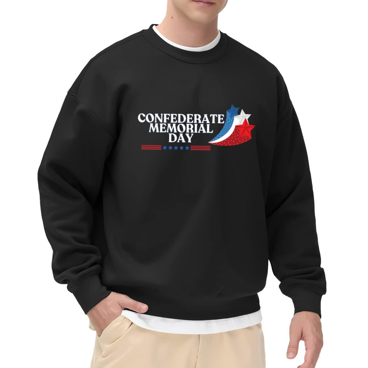 Confederate Memorial Day Patriotic Holiday Theme Crewneck Sweatshirt