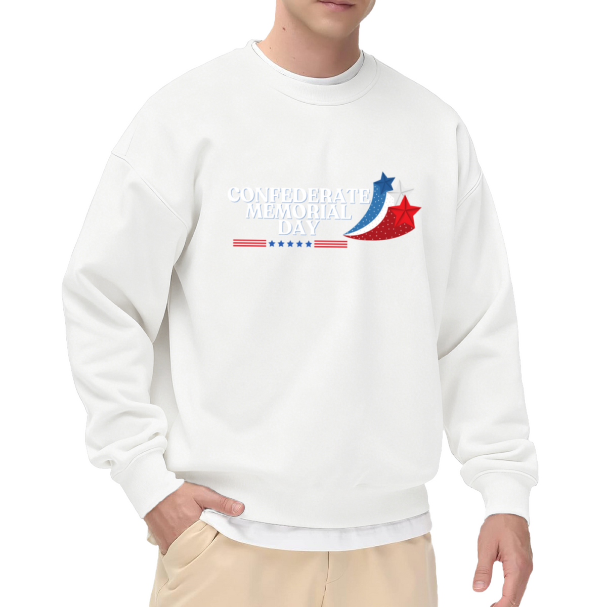 Confederate Memorial Day Patriotic Holiday Theme Crewneck Sweatshirt